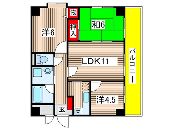 コスモ南武庫之荘(501)の物件間取画像